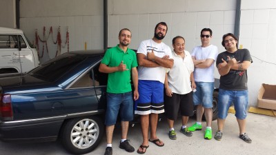 Da esquerda para direita: Alex, Randolpho, Idehiro, Daniel e eu.